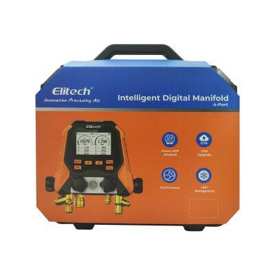 Манифолд четырехвентильный электронный Elitech MS-870S-01, для всех хладагентов