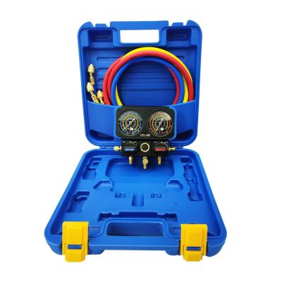 Манометрический коллектор двухвентильный Value NAVTEK VRM2-B-0501, для R22, R134a, R404a, R407c, шланги 150 см, кейс
