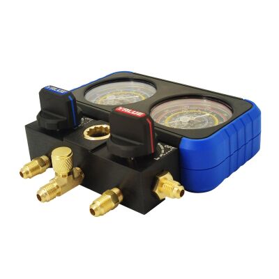Манометрический коллектор двухвентильный Value NAVTEK VRM2-B-0501, для R22, R134a, R404a, R407c, шланги 150 см, кейс