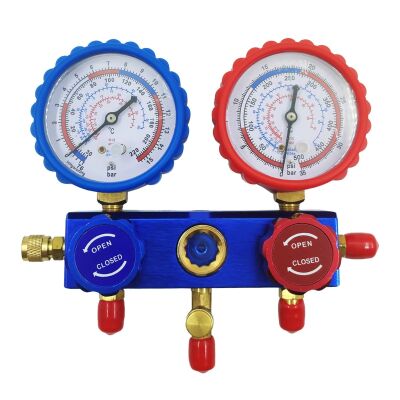 Манометрический коллектор двухвентильный FavorCool FC-136G, для R12, R22, R404a, R134a, шланги 90 см