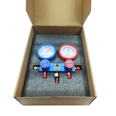 Манометрический коллектор двухвентильный FavorCool FC-136G, для R12, R22, R404a, R134a, шланги 90 см