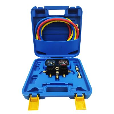 Манометрический коллектор двухвентильный Value NAVTEK VRM2-B-0401, для R22, R410a, R134a, R407c, шланги 150 см, кейс