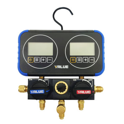 Манометрический коллектор одновентильный электронный Value NAVTEK VRM1-0101i, на высокое давление, для всех хладагентов, шланги 150 см, кейс