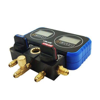 Манометрический коллектор одновентильный электронный Value NAVTEK VRM1-0101i, на высокое давление, для всех хладагентов, шланги 150 см, кейс