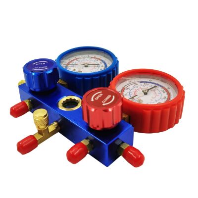 Манометрический коллектор двухвентильный FavorCool FC-160G, для R12, R22, R404a, R134a, шланги 120 см