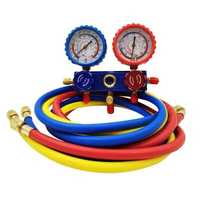 Манометрический коллектор двухвентильный FavorCool FC-160G, для R12, R22, R404a, R134a, шланги 120 см