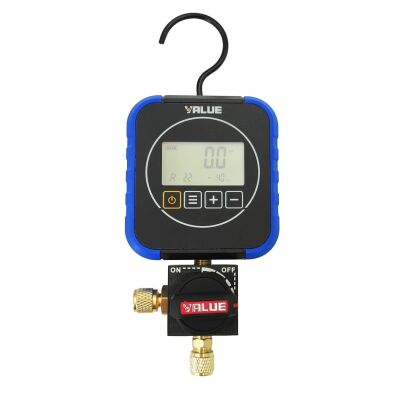 Манометрический коллектор одновентильный электронный Value NAVTEK VRM1-0101i, на высокое давление, для всех хладагентов, шланги 150 см, кейс