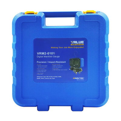Манометрический коллектор двухвентильный электронный Value NAVTEK VRM2-0101i, для всех хладагентов, шланги 150 см, кейс