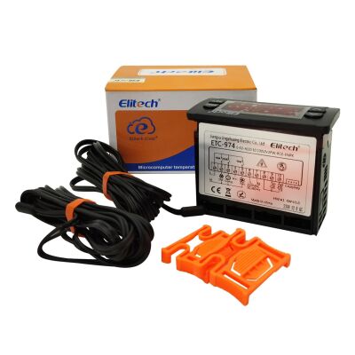 Контроллер Elitech ETC-974A, 2 датчика в комплекте, контроль температуры оттайки