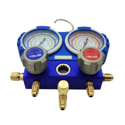 Манометрический коллектор двухвентильный Value VMG-2-R410A-B-03, для R22, R134a, R410a, R407c