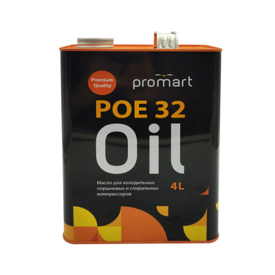 Масло Promart POE 32 (4л) для газов R134a, R404a, R407c, R410a, R507a, R23, R508a, R508b, синтетическое, металлическая канистра