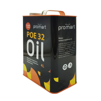 Масло Promart POE 32 (4л) для газов R134a, R404a, R407c, R410a, R507a, R23, R508a, R508b, синтетическое, металлическая канистра