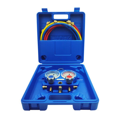 Манометрический коллектор двухвентильный Value VMG-2-R410A-02, для R22, R134a, R410a, R407c, шланги 90 см, кейс