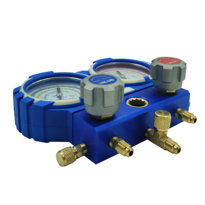 Манометрический коллектор двухвентильный Value VMG-2-R410A-02, для R22, R134a, R410a, R407c, шланги 90 см, кейс