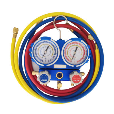 Манометрический коллектор двухвентильный Value VMG-2-R410A-02, для R22, R134a, R410a, R407c, шланги 90 см, кейс