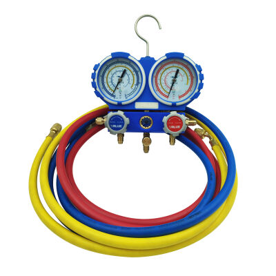 Манометрический коллектор двухвентильный Value VMG-2-R410A-02, для R22, R134a, R410a, R407c, шланги 90 см, кейс
