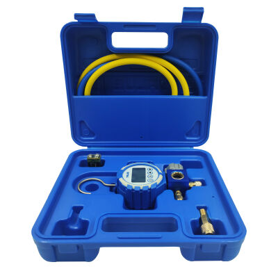 Манометрический коллектор одновентильный электронный Value VDG-S1, для R 22, R32, R290, R410A, 1234 yf, R134A, R404A, R407C, R507, низкое давление, шланги 120 см, кейс