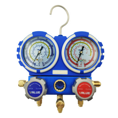 Манометрический коллектор двухвентильный Value VMG-2-R410A-B-02, для R22, R134a, R410a, R407c, шланги 120 см