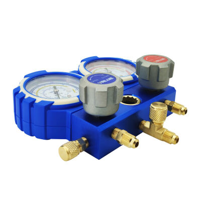 Манометрический коллектор двухвентильный Value VMG-2-R410A-B-02, для R22, R134a, R410a, R407c, шланги 120 см