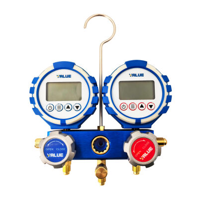 Манометрический коллектор двухвентильный электронный Value VDG-2-S1, для всех хладагентов, шланги 150 см, кейс