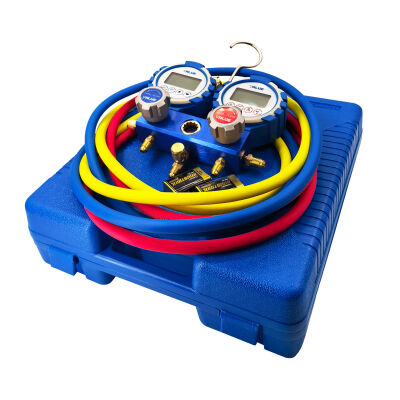 Манометрический коллектор двухвентильный электронный Value VDG-2-S1, для всех хладагентов, шланги 150 см, кейс