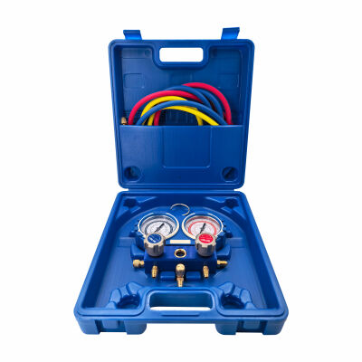 Манометрический коллектор двухвентильный Value VMG-2-R410А, для R410a, шланги 150 см, кейс