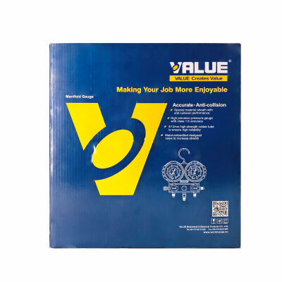 Манометрический коллектор двухвентильный Value VMG-2-R410А, для R410a, шланги 150 см, кейс