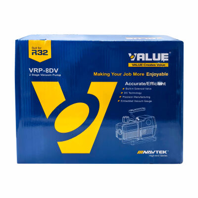 Вакуумный насос Value NAVTEK VRP-8DV, 226 л/мин, двухступенчатый + мановакуумметр + обратный клапан