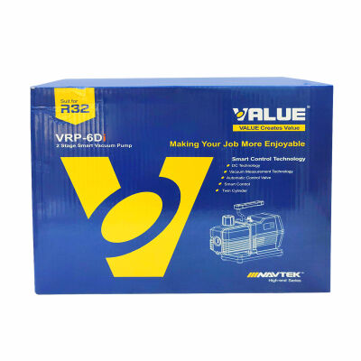 Вакуумный насос Value NAVTEK VRP-6Di, 170 л/мин, двухступенчатый + мановакуумметр + обратный клапан