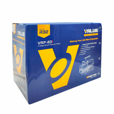 Вакуумный насос Value NAVTEK VRP-8Di, 226 л/мин, двухступенчатый + мановакуумметр + обратный клапан
