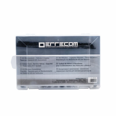 Набор запасных сервисных портов, золотников, колпачков для R134A