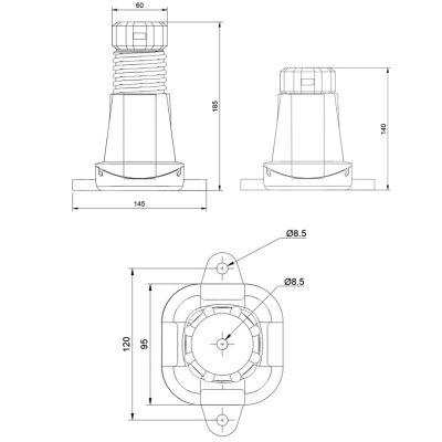 Регулируемые антивибрационные опоры Rex Faber LevelPro 140-185 с уклоном до 12 градусов, 4 шт