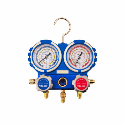 Манометрический коллектор двухвентильный Value VMG-2-R22-B-02, для R22, R134a, R404a, R407c, шланги 120 см