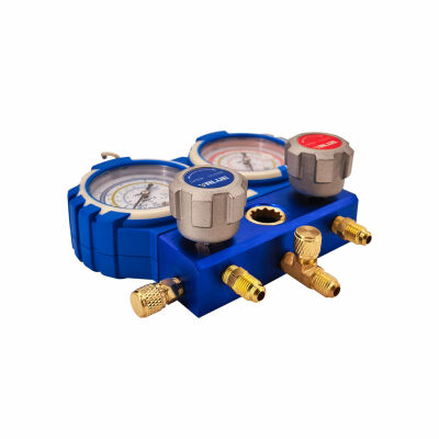 Манометрический коллектор двухвентильный Value VMG-2-R22-B-02, для R22, R134a, R404a, R407c, шланги 120 см