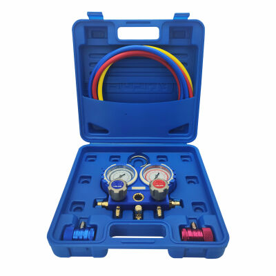 Манометрический коллектор двухвентильный Value VMG-2-R134А-B, для R134a, быстросъемные муфты, шланги 120 см, кейс