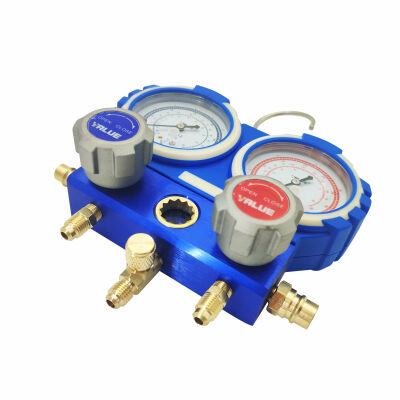 Манометрический коллектор двухвентильный Value VMG-2-R134А-B, для R134a, быстросъемные муфты, шланги 120 см, кейс