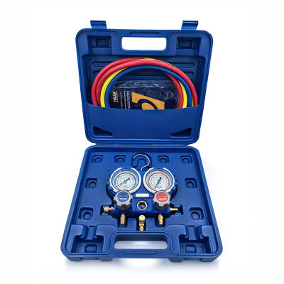 Манометрический коллектор двухвентильный Value VMG-2-R22-B, для R22, R134a, R404a, R407c, шланги 120 см, кейс