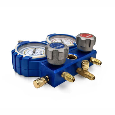 Манометрический коллектор двухвентильный Value VMG-2-R22-B, для R22, R134a, R404a, R407c, шланги 120 см, кейс